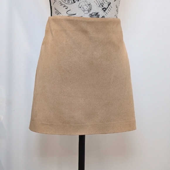 Joie Dresses & Skirts - JOIE | Women's Tan Faux Suede Mid-Rise Pull-on Mini Skirt